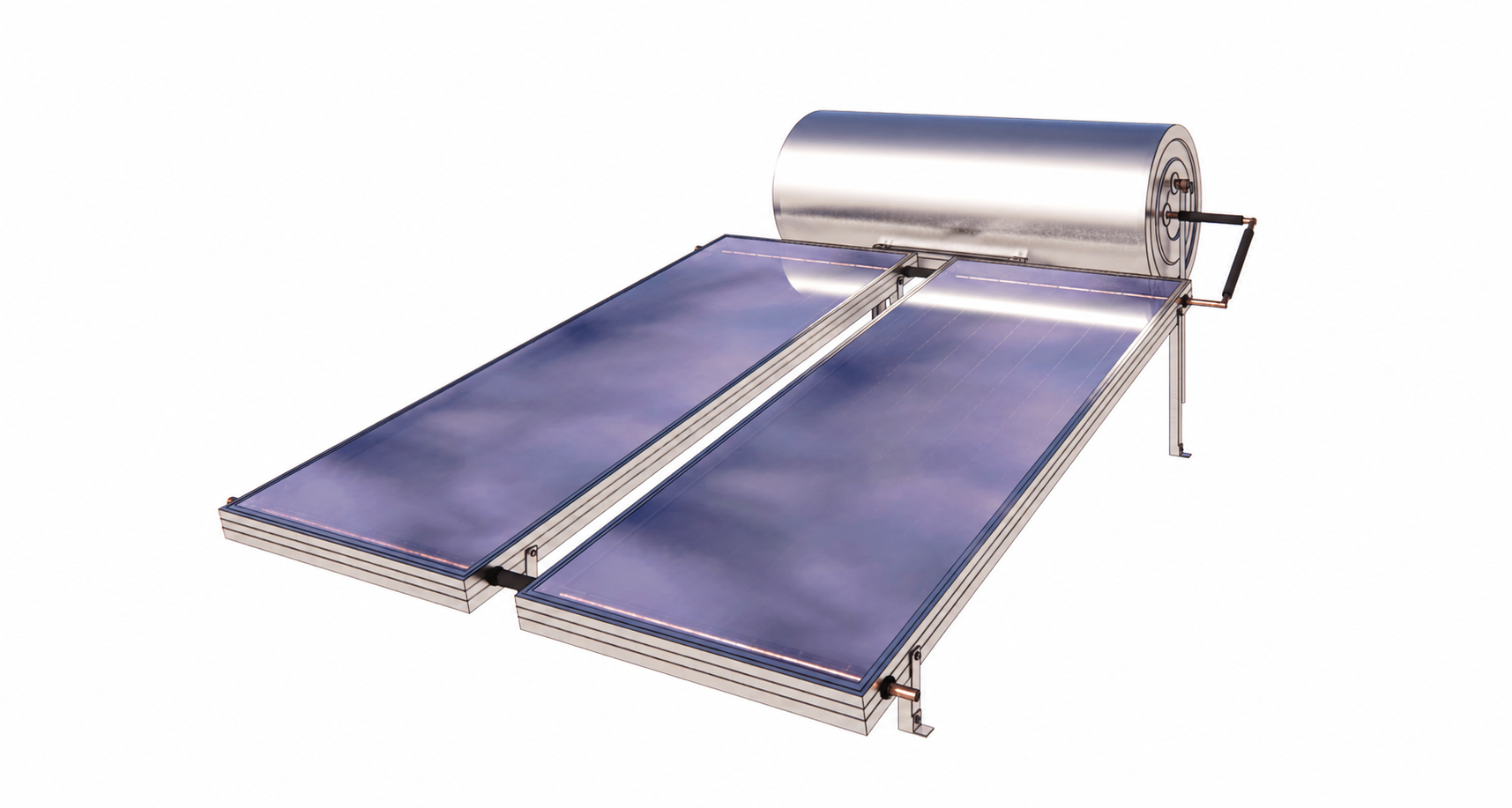 Calentador solar de panel plano con tanque de acero inoxidable
